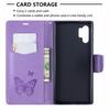 Applicable To iPhone11 Mobile Phone Leather Case Samsung Note10 + Butterfly Embossed Card Holder Protective Case 7plus