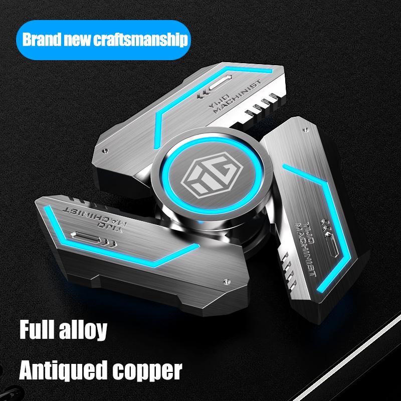 Fidget Spinner Alloy Luminous Light EDC Hand Gyroscope Stress Toys R188 Silent Bearing for Adults Male Kids Toys Birthday Gift