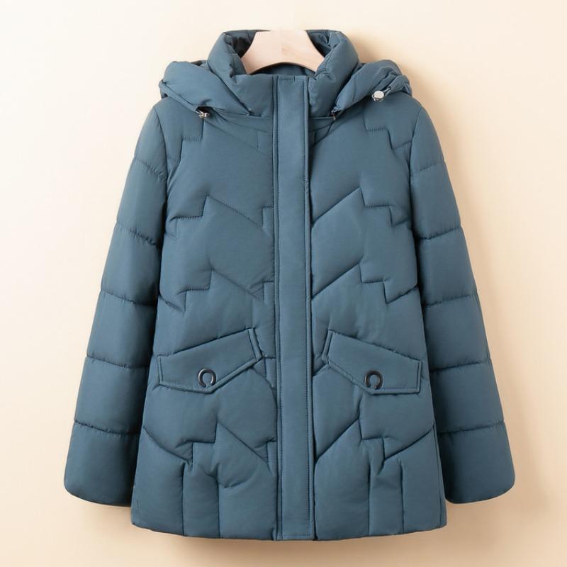 Winter new thickened loose medium and old coat short padded jacket versatile fashionable large size padded coat short padded coat