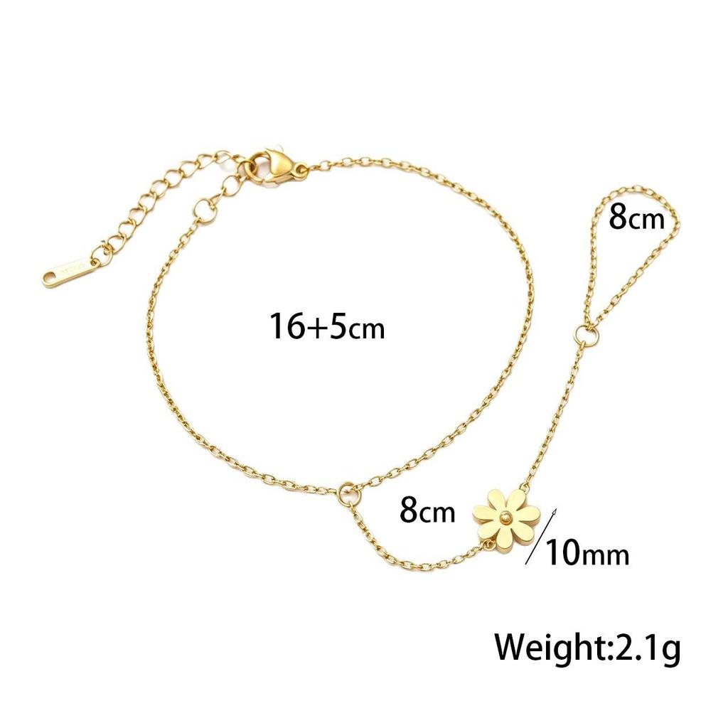 Gold-Plated Double Layer Thin Chain Stainless Steel Hand Chain Jewelry