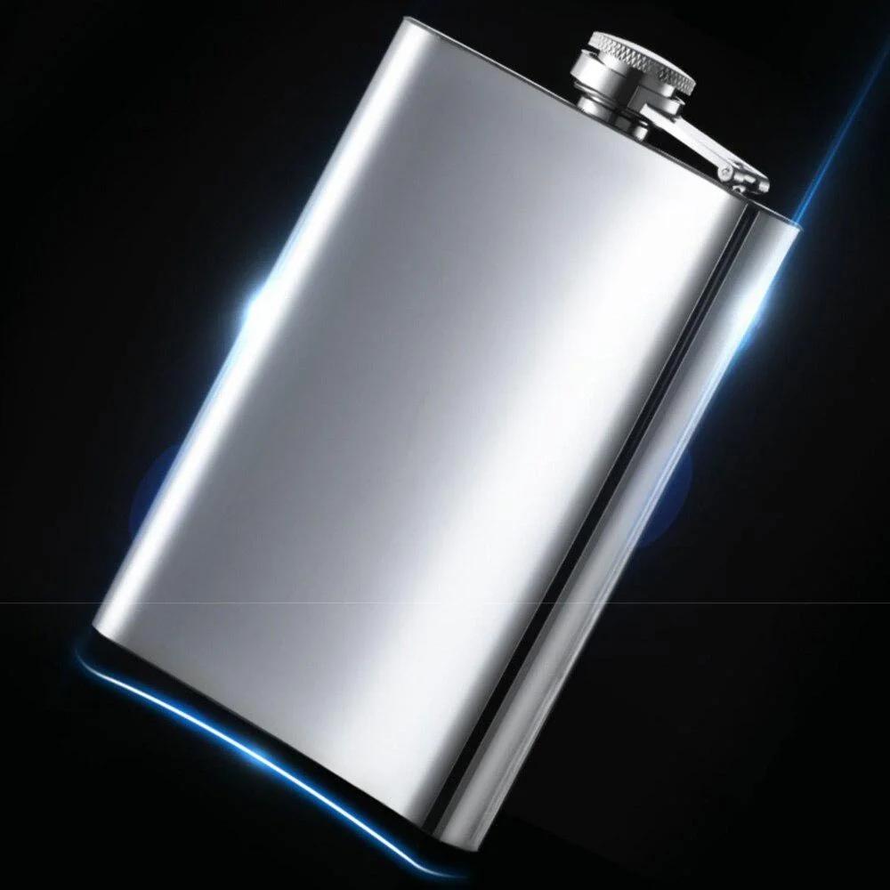 1Pc 8oz Portable Stainless Steel Hip Flask Flagon Whiskey Wine Pot Leather Cover Bottle Funnel Travel Tour Drinkware Wine Cup