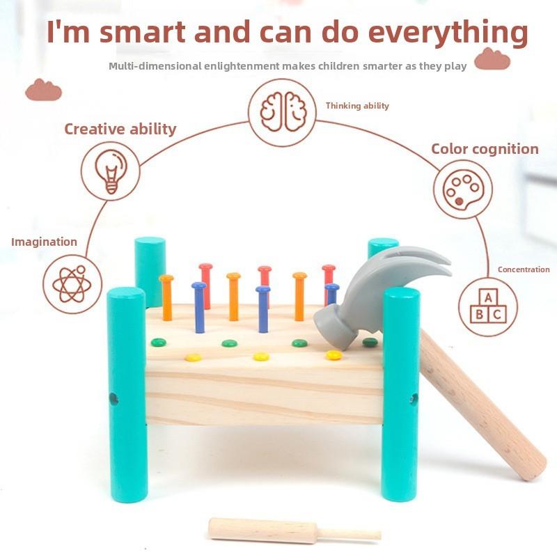 Montessori Wooden Style Hammering Toy For Kids Preschool Play And Learning