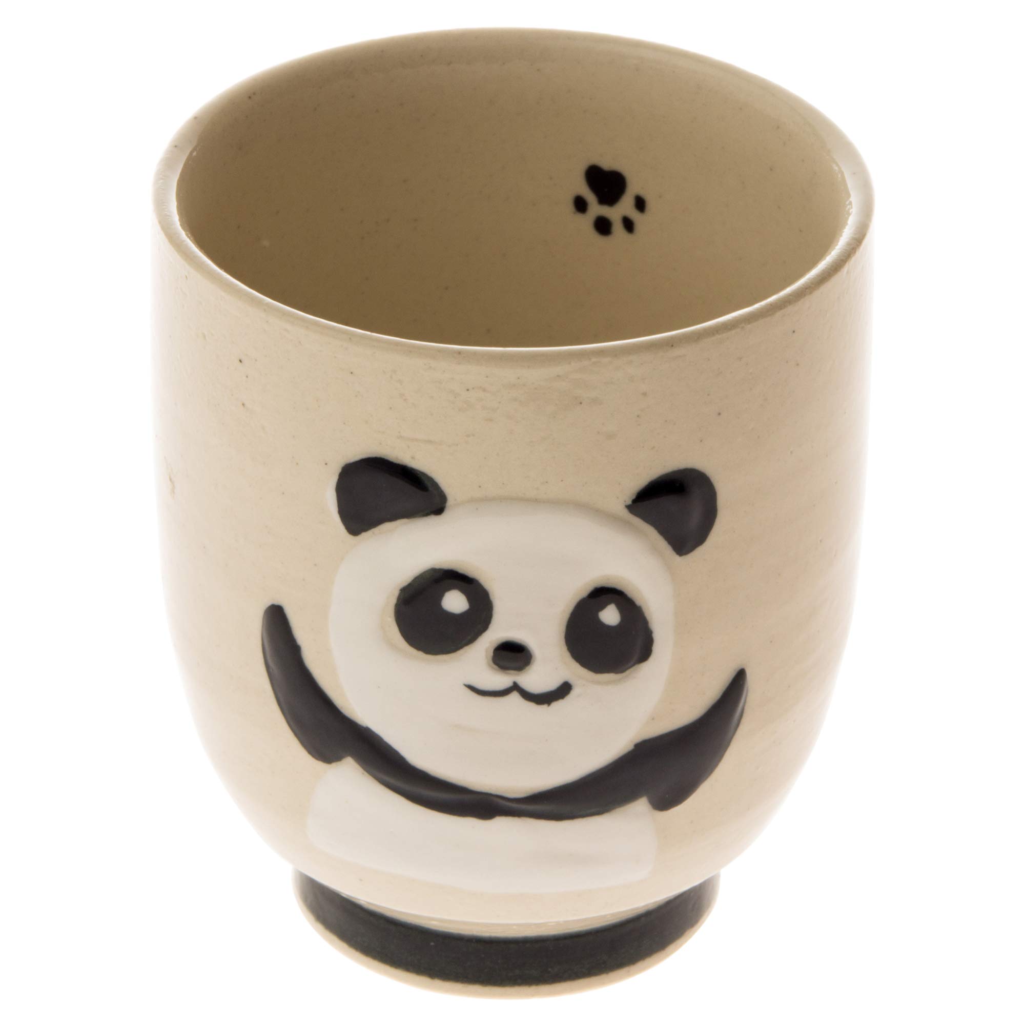 

Hasami ware teacup, panda pattern, black, 70442