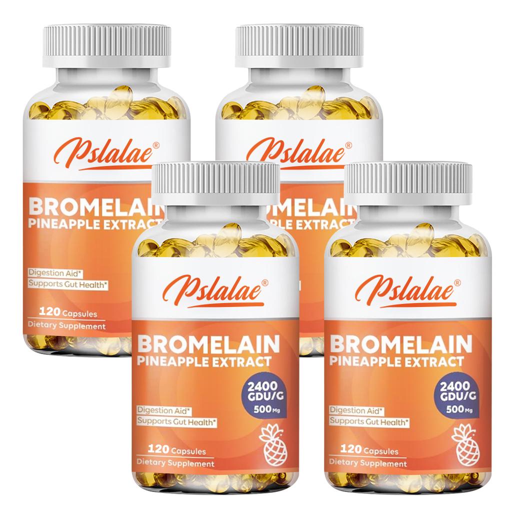 Pslalae High Bromelain Capsules, 500 Mg Per Serving, Gentle and Easily Absorbed, Suitable for Adults.