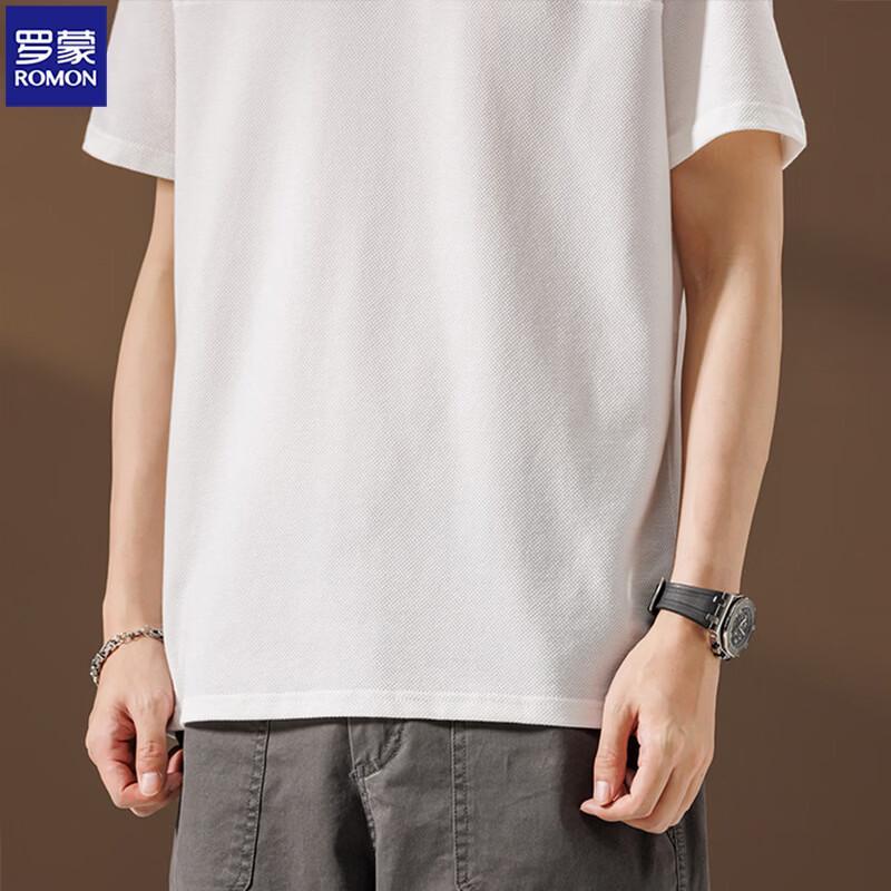 ROMON Men's Solid Color Short Sleeve Casual T-Shirt