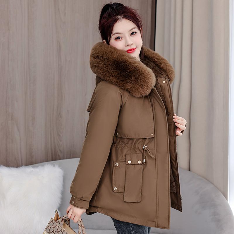 Ny Vinterparkas Avtakbar Ullkrage Hette Bomullsjakke Koreansk Versjon Slim Kort Bomullsjakke Allsidig Damejakke
