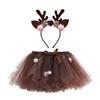 Kids Halloween Dressing up Costume Elk Dressing up Set Elk Ears Headband and Tutu Skirt for Kid Girl Halloween Party
