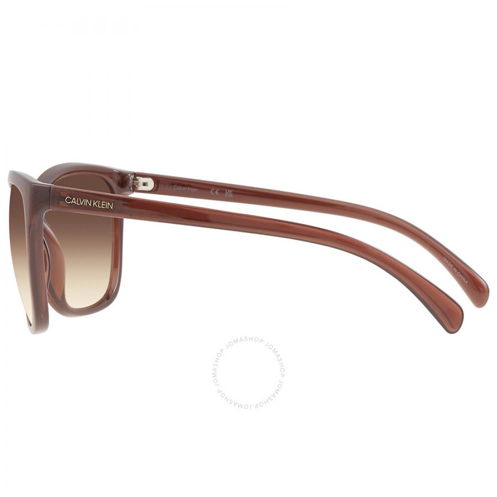 Calvin Klein Brown Gradient Square Ladies Sunglasses Ck19565s 210 60