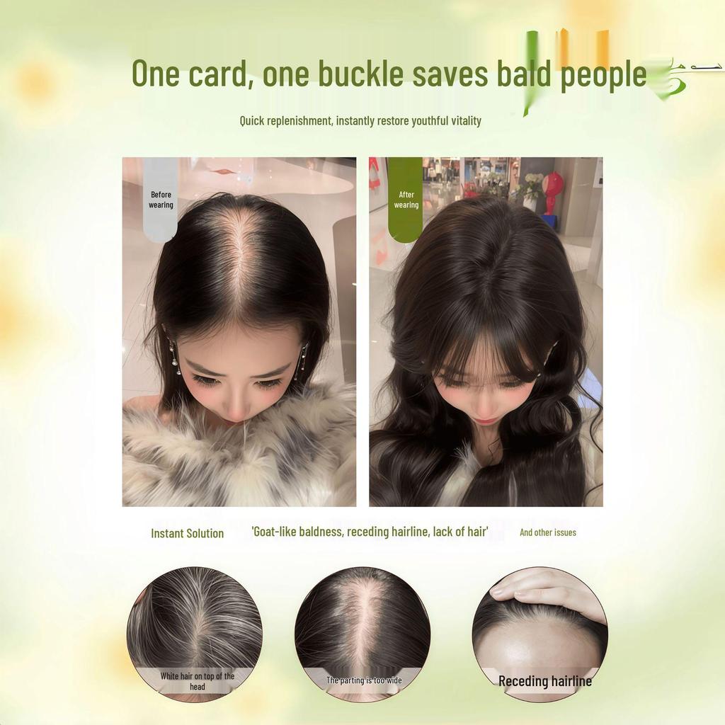 Natural Black Long Straight Wig with Bangs - Invisible Seamless Fit, Free Shipping