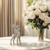 Christmas Reindeer Statue Christmas Glitter Flocked Figurine Table Decoration Statue Crafts For Collectors Photography Home