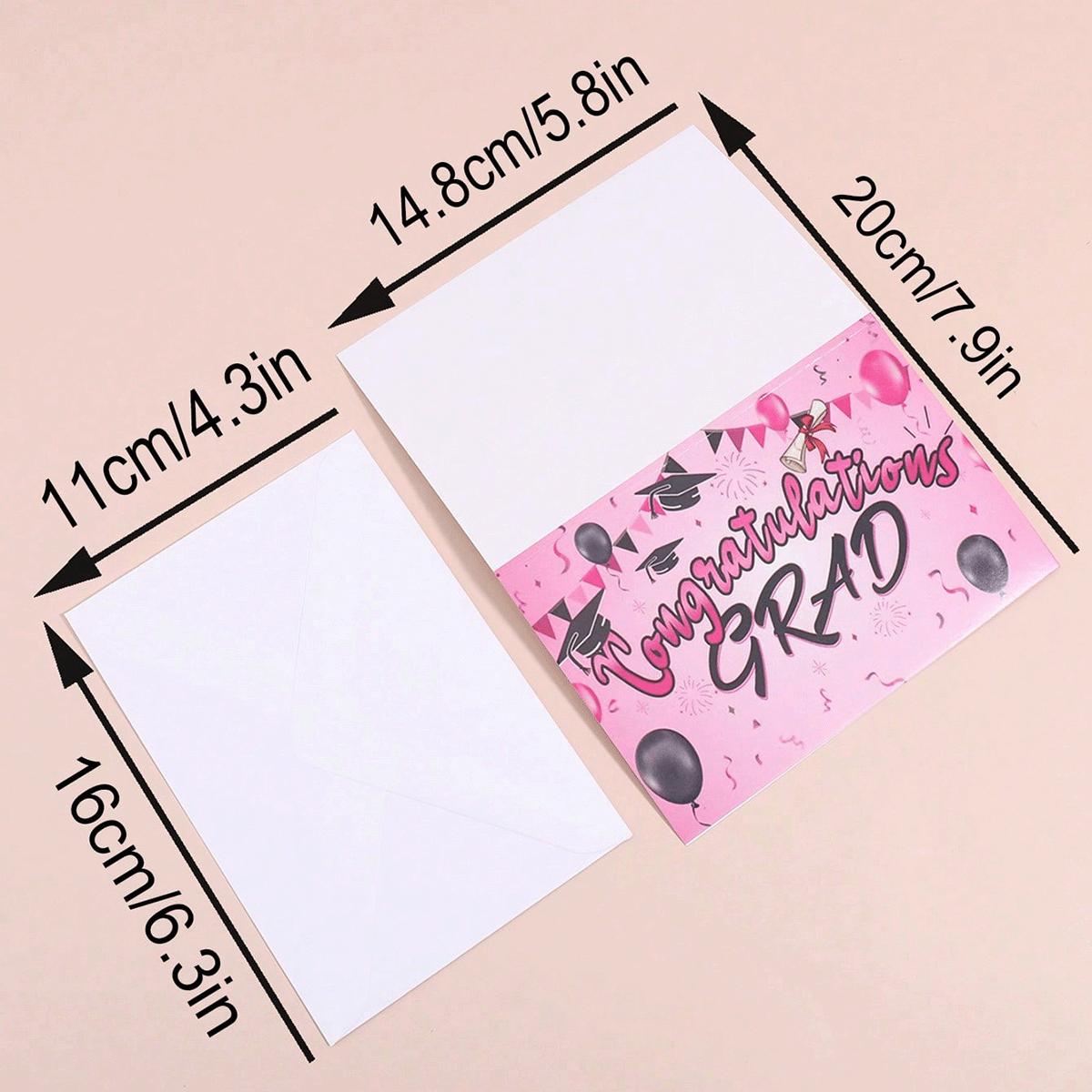 

6pc Graduation Cards with Envelopes Set, Blessings, Suitable for Graduation Party Celebrations, Graduation Messages for Friends
