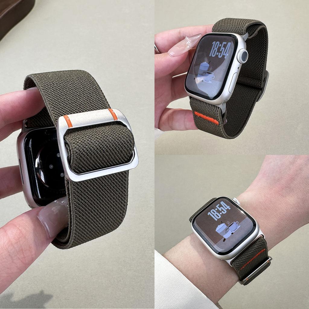 Braided Strap for Apple Watch Series 10 9 8 7 SE 6 5 4 3 2 1 42mm 41mm 40mm 38mm Elastic Nylon Adjustable Watch Band