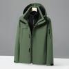 Mens Winter Waterproof Windproof 3-in-1 Fleece-Lined Outdoor Jacket With Detachable Hood Fur Trim
