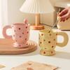 Heart Pattern Ceramic Cup for Women New Household 500ml Underglazed Colour Cute Couple Water Mugs Aesthetic Exquisite Coffee Cup