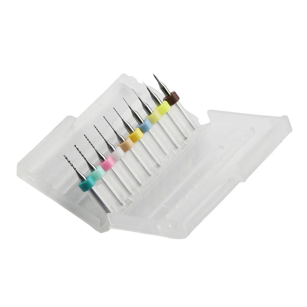 10pcs/Set 0.1mm-1.2mm PCB Mini Drill Bit Steel Carbide For Print Circuit Board CNC Drill Bits Machine 0.1-1/0.3-1.2mm