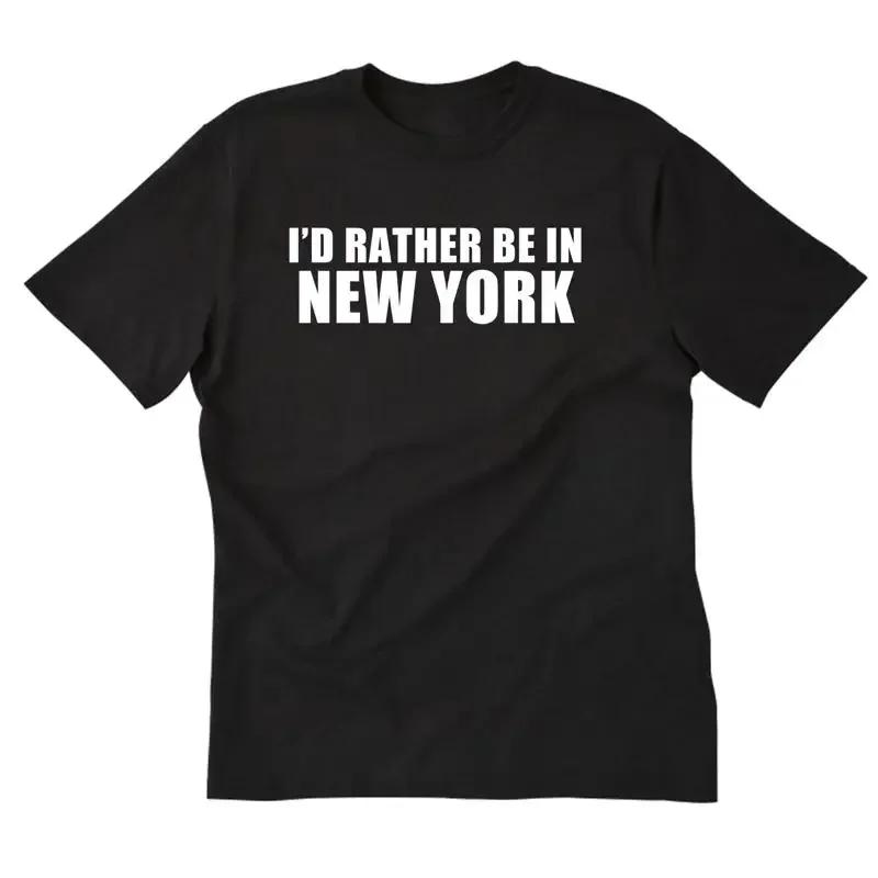 New York T Shirt I d Rather Be In Funny Vacation State S разноцветный