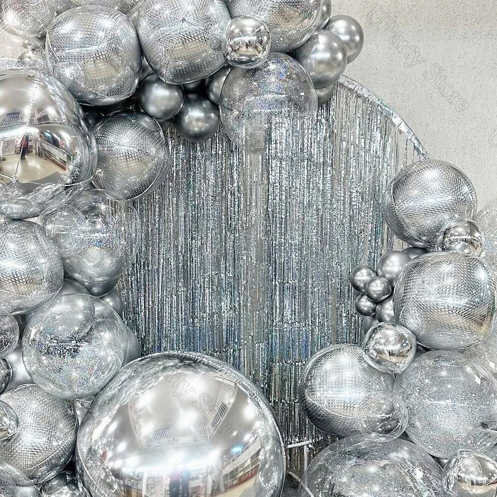 3Pcs Silver Foil Fringe Curtains 10 Colors Metallic Rose Gold Tinsel Streamer Curtains for Birthday Wedding Party Backdrop Decor