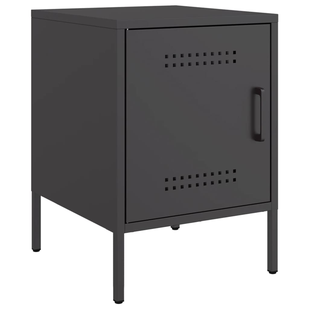 Nightstands 2 Pcs Black 36 X 39 X 50.5 Cm Steel