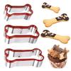 Dog Cookie Cutter Set with PVC Top Dog Bone & Paw Print Cookie Cutters Cute Animal Biscuit Cutter Pet Treat Mold