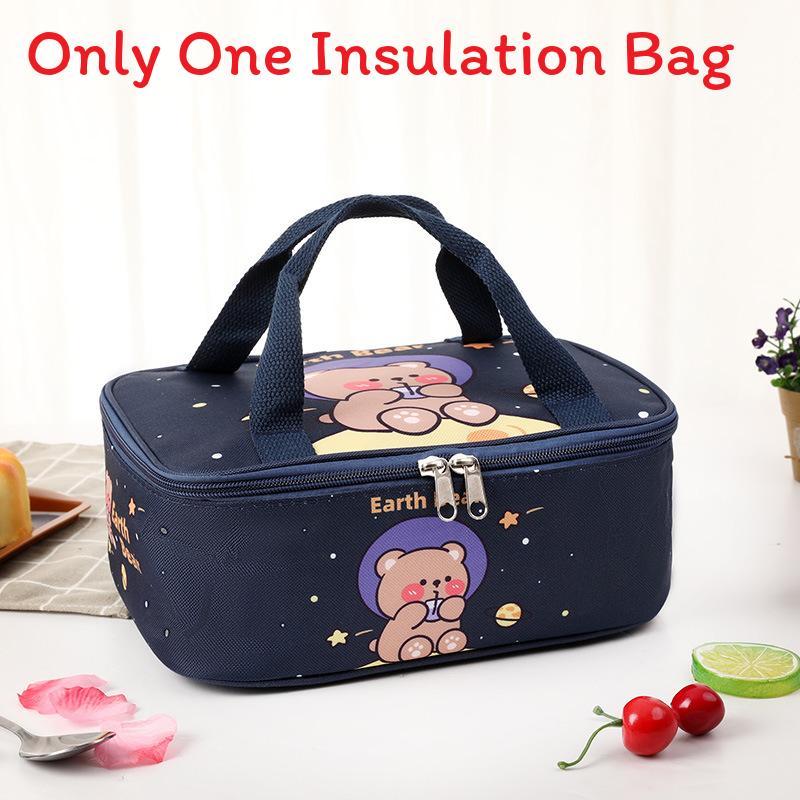 Cartoon Insulated Lunch Bag With Aluminum Foil For Students And Kids