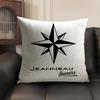 J-Jeanneaus Yachts Logo Cushion Cover Natural Linen Organic Fabric Double-Sided Printing Sofa Home Decor Gift Pillow Case