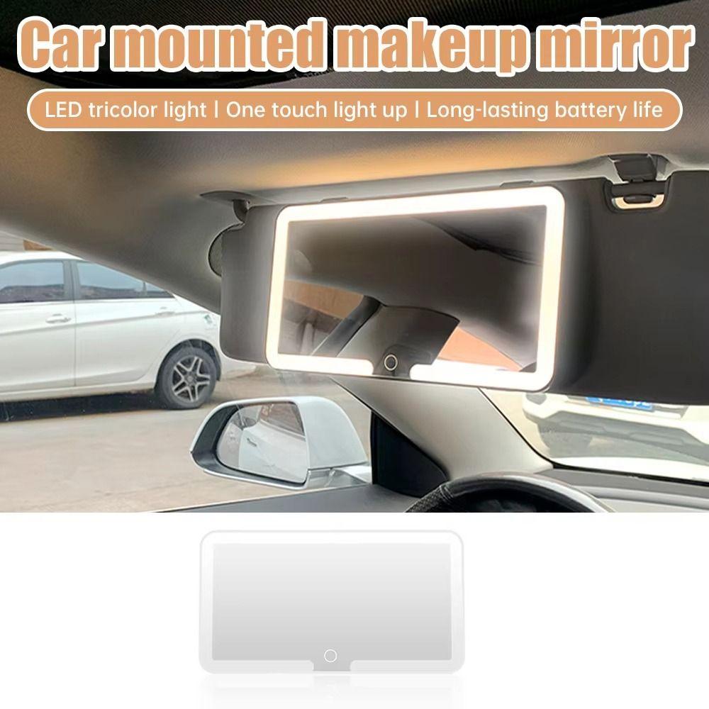 Dimmable Touchscreen Makeup Mirror Three Gear Adjustment LED Mirror Sun Visor Vanity Mirror  Car