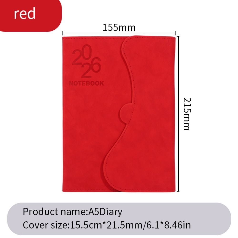 12 Months 2026 Schedule Planner Notepad Magnetic PU Cover To-do List Notebook  School