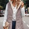 Womens 2025 Fall Reversible Vests Sleeveless Fleece Jacket Zip Up Hoodie Pockets Long Warm Winter Coat