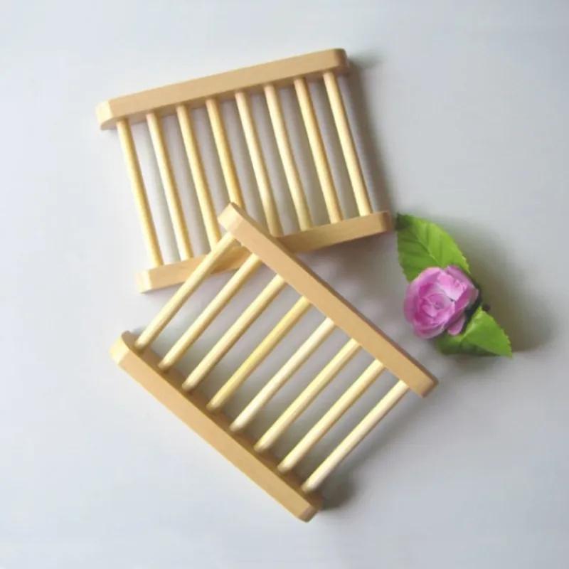 Soap Dish Natural Bamboo Woodens Soap Tray Holder Storage Soaps Rack Plate Box Container For Bath Shower Bathroom Creative Wooden YA010