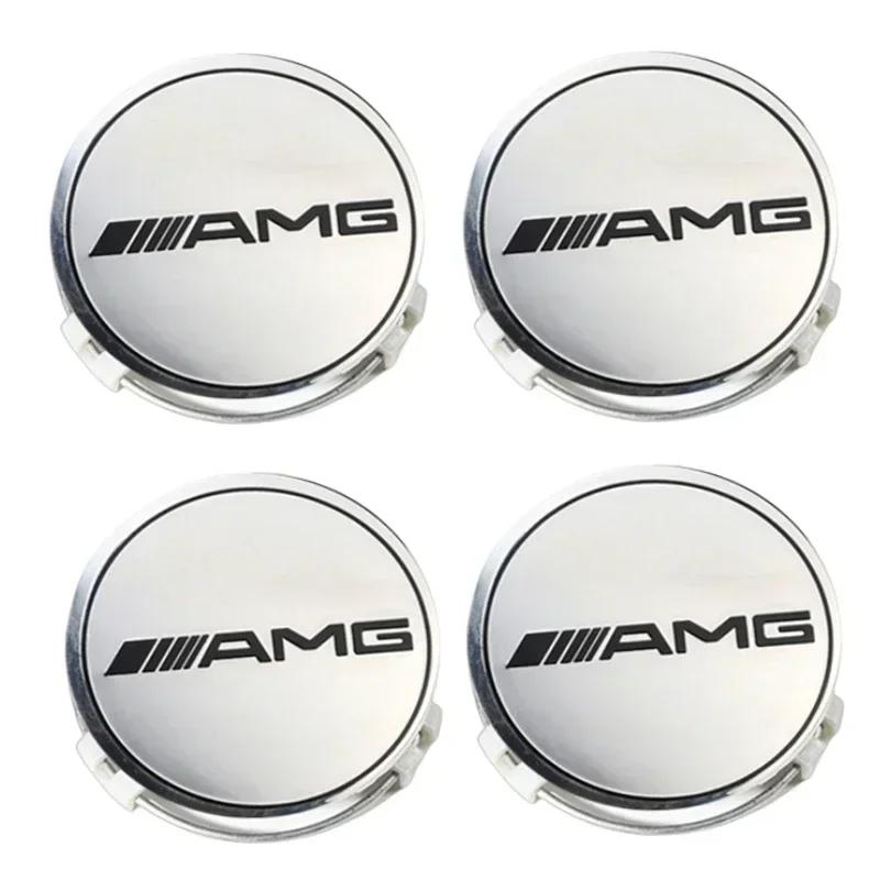 Hrmfq5 For Mercedes Benz 4 Pcs Car Wheel Hub Center Covers 75mm For Mercedes Benz W203 W204 W205 W209 W210 W211 W212 W176 W166 W163 W22