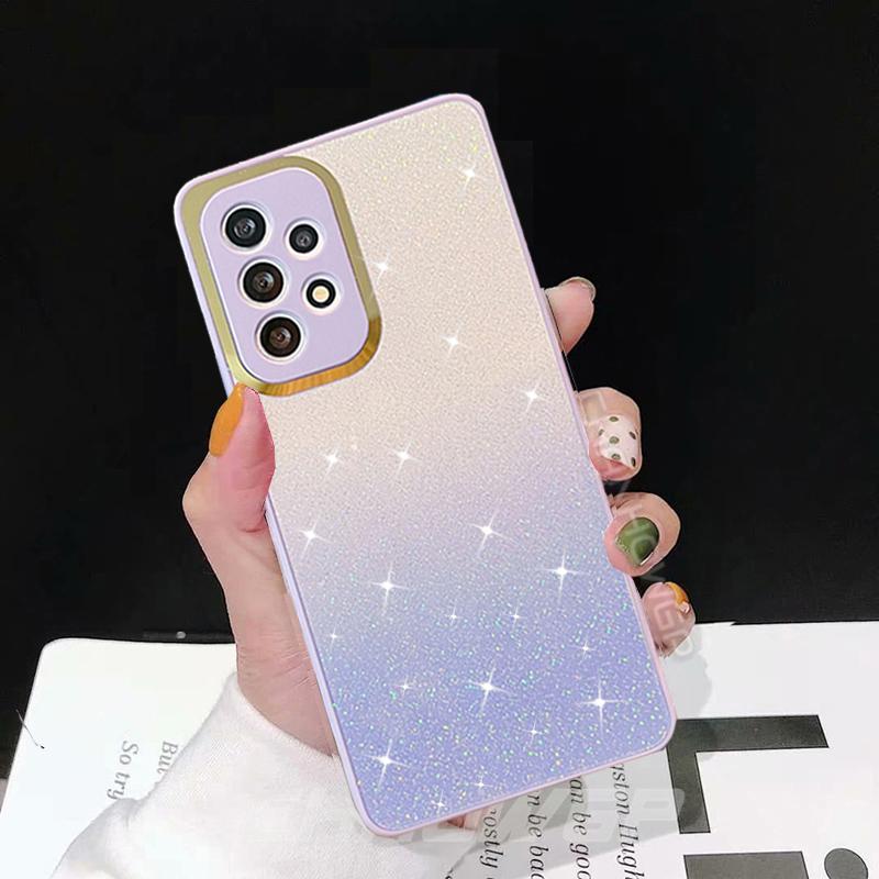 

М який чохол із блискучим градієнтом для Samsung Galaxy A13 A12 A23 A22 A33 A53 A73 A52 A72 A03 A21S A51 A71 M32 4G 5G S20 S21 Plus S22 Ultra TPU Cover Samsung Galaxy A32 4G фіолетовий