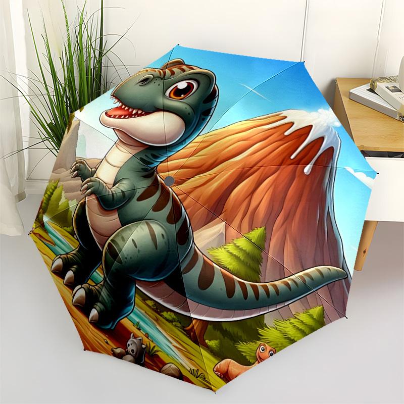 

1pc Dinosaur Adventure Automatic Opening and Closing Folding Umbrella with 8 Iron Ribs - Portable, Foldable for Travel yy251124164