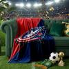 Columbus Blue Jackets Logo Throws Blanket Flannel Blankets Plush for Couch Bed Gifts for Men Women Travel picnic blanket Christmas fan gifts