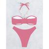 Nuova Moda Hottie Bikini Europeo e Americano Costume da Bagno Sexy con Scollo Spaccato Costume da Bagno Monocolore da Donna