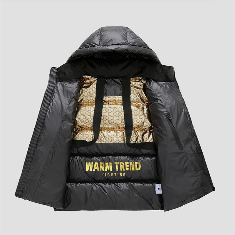 Oro Nero Vestiti di Cotone Inverno Vestiti di Cotone Uomo e Donna Taglia Grande Giubbotti con Cappuccio Top Giubbotti Imbottiti Ispessiti e Caldi