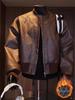 Veste de Moto Rétro en Cuir PU pour Homme - Design de Niche Américain, Haut de Gamme, Coupe Ajustée, Cool.