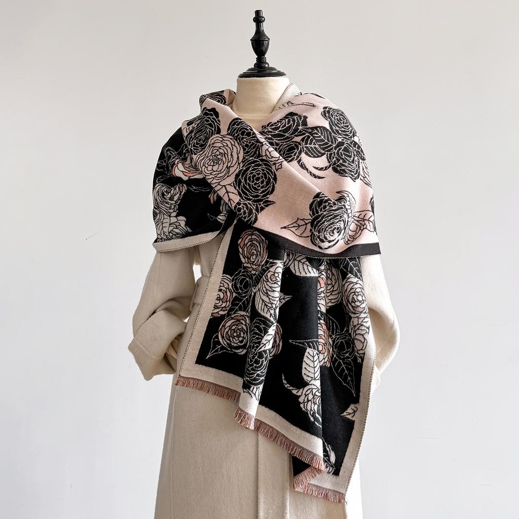 Luxury Winter Cashmere Scarf for Women Warm Thick Pashmina Blanket Poncho Female Shawl Wrap New Design