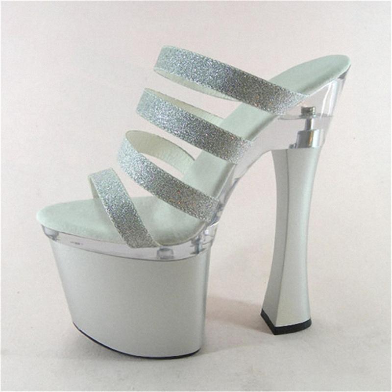 

Водонепроницаемая настольная форма 20 см ненавижу высокие супер высокие каблуки женские экстра сандалии-стилет 42 серебряный