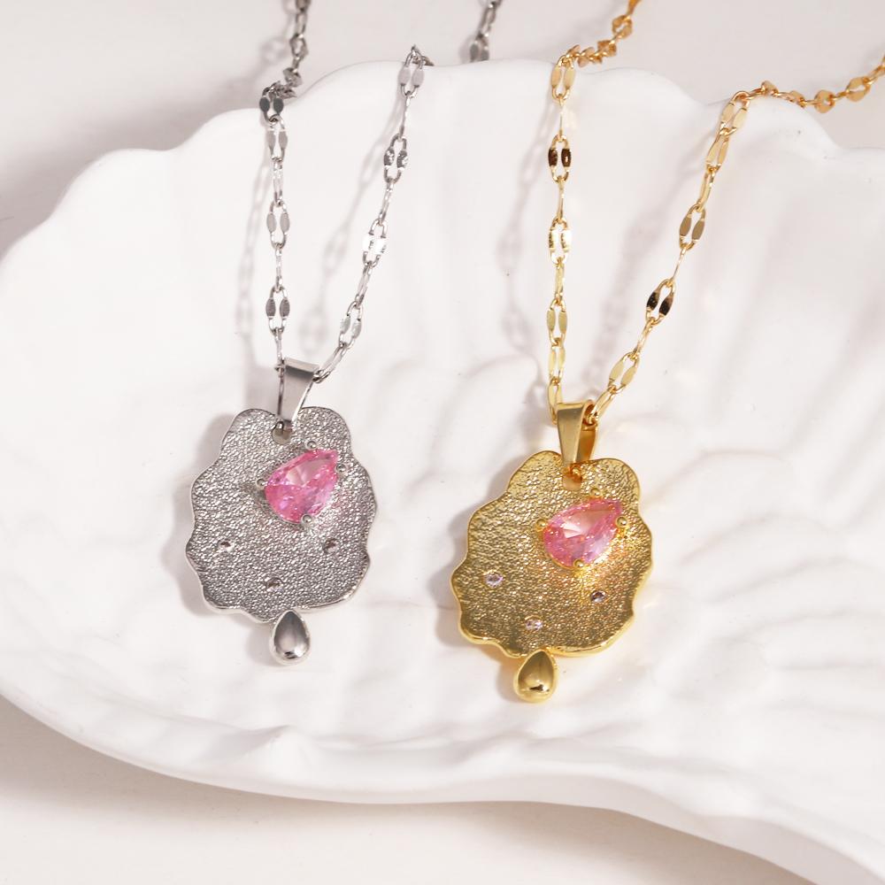 Luxury Zircon Crystal Stainless Steel Necklaces For Women Korean Fashion Sweet Sexy Female Clavicle Chain Jewelry
