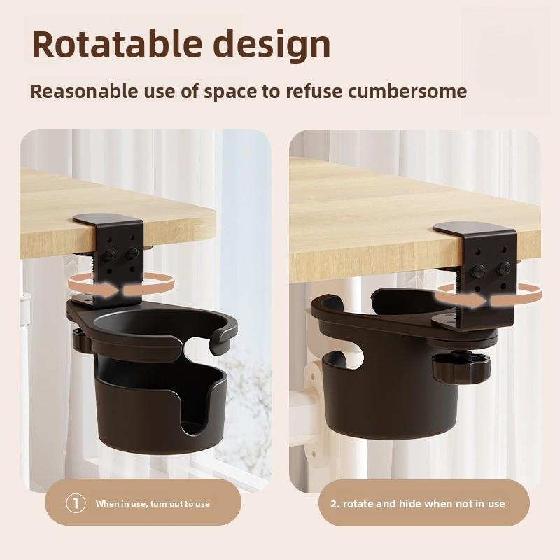 Adjustable Rotating Cup Holder Anti Dumping Fixed Stand for Office Table Desktop Coffee Drink Cup Storage Rack Mounts Bracket