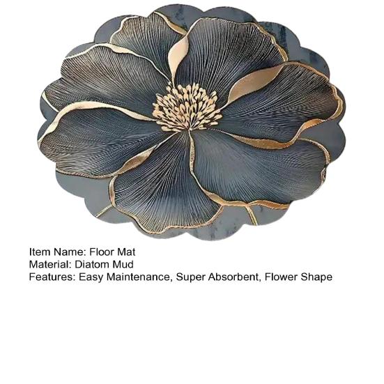 Yousheng Gezackter Blumen Teppich Kieselgur Bodenmatte Rutschfeste Saugfähige Badezimmer Matte Florale Fußmatte für Haus Küche Schlafzimmer Eingang