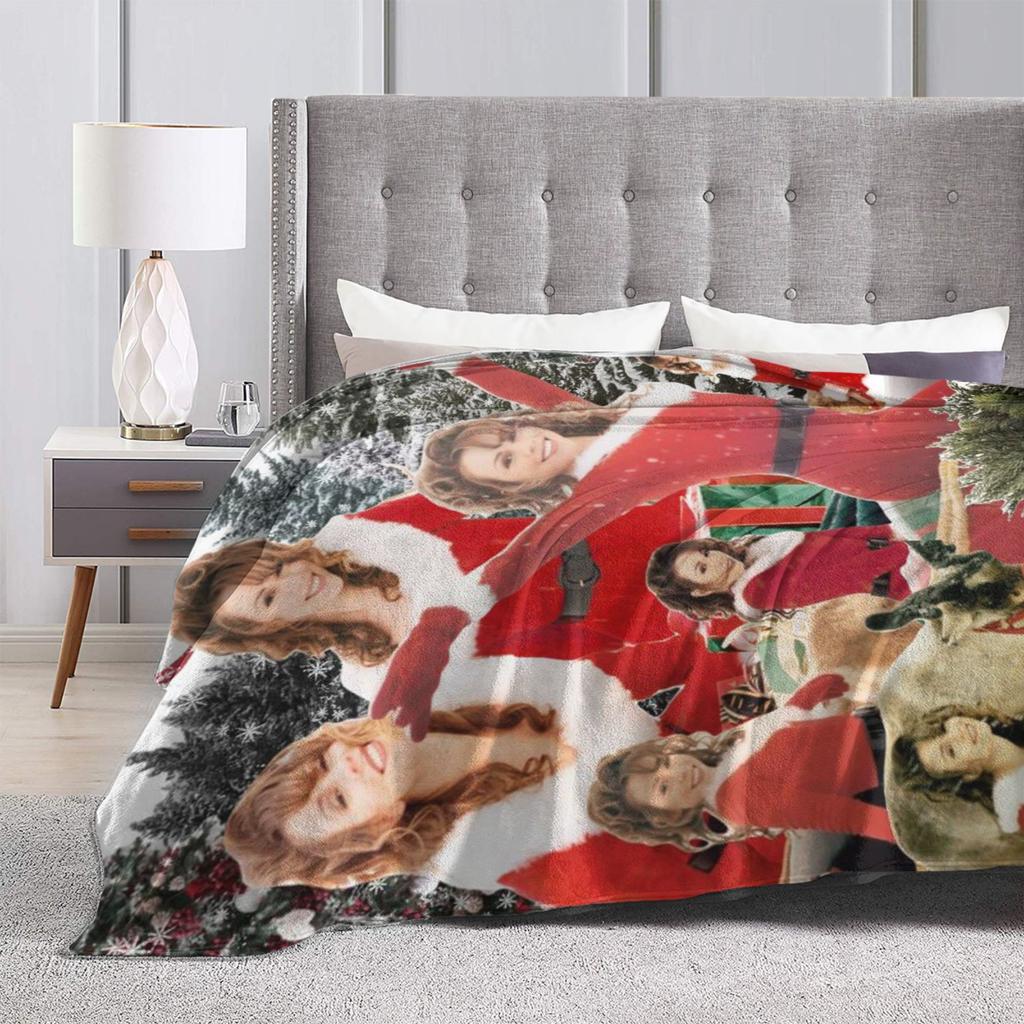 Mariah Carey Christmas Flannel Blanket Soft Durable Bedding Throws for Couch Bed Travel Funny Bedspread Sofa Bed Cover