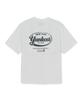 Emelbi Vintage Sportive Cursive Graphic Short Sleeve T-Shirt Ny (White)