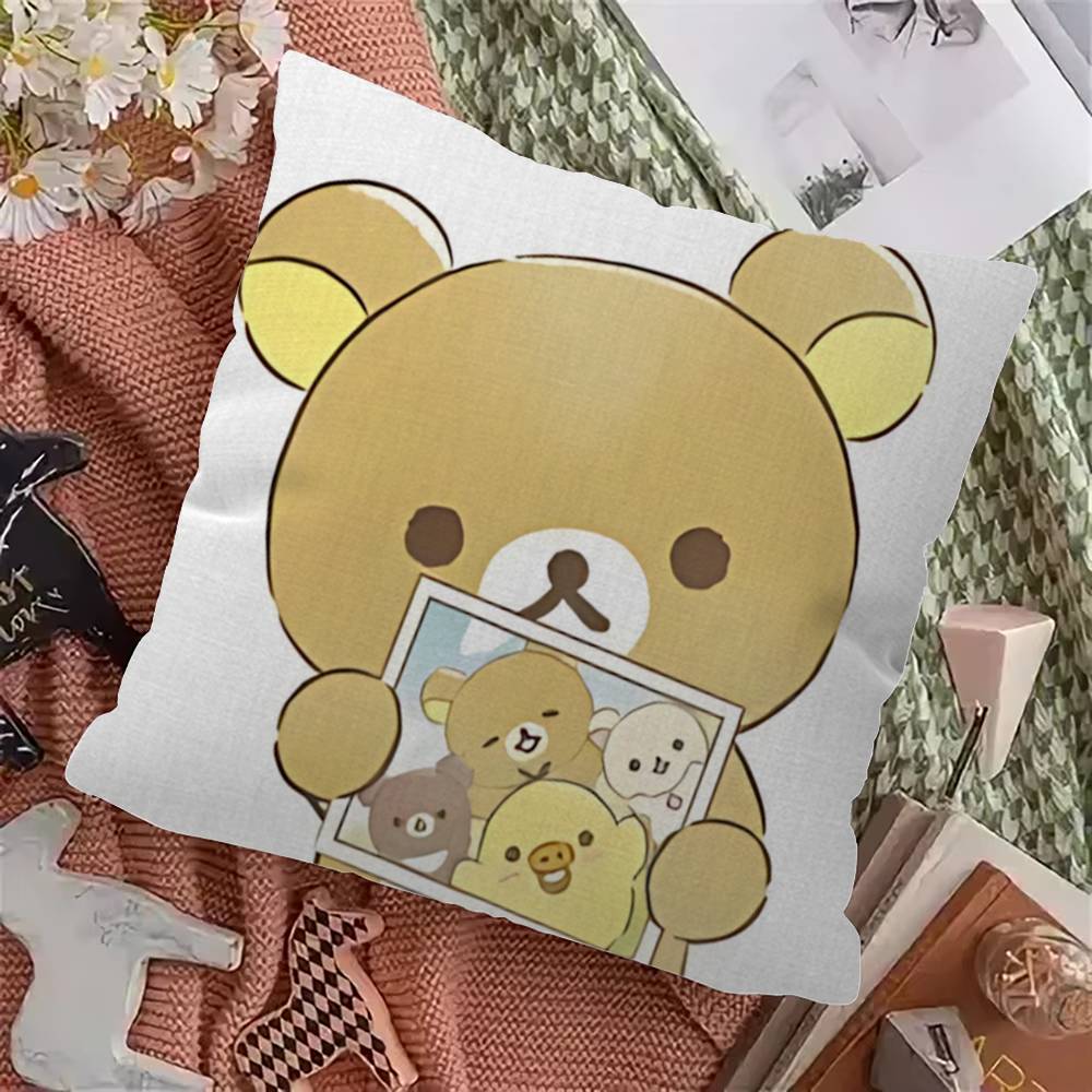 Japan Anime Cute Cartoon R-Rilakkuma Cushion Cover Inches Farmhouse Decor Home Throw Pillow Covers For Couch Decorations