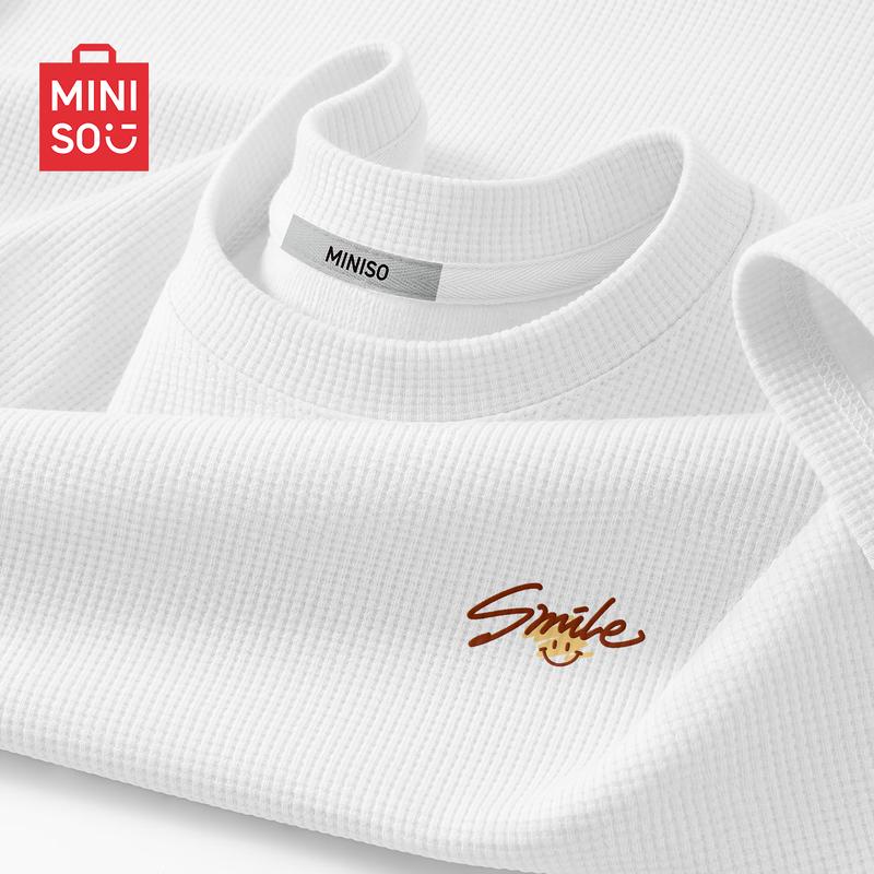 MINISO Men's Relaxed Fit Waffle T-Shirt
