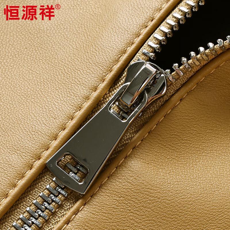 Hengyuanxiang Men's Genuine Lambskin Biker Jacket