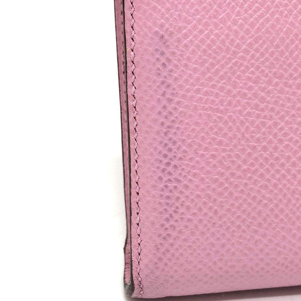 HERMES remix combine duo  Long Wallet Epsom Mauve Sylvestre x Lime pink/yellow