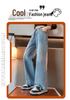 Autumn 2026 Girls' Straight Wide-Leg Jeans for Junior High Students - Stylish & Comfortable Kids' Pants