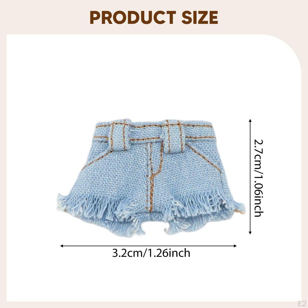 1/12 Denim Shorts Doll Jean Outfit Fashionable Accessory, Costume for 6 Inch Action Figures