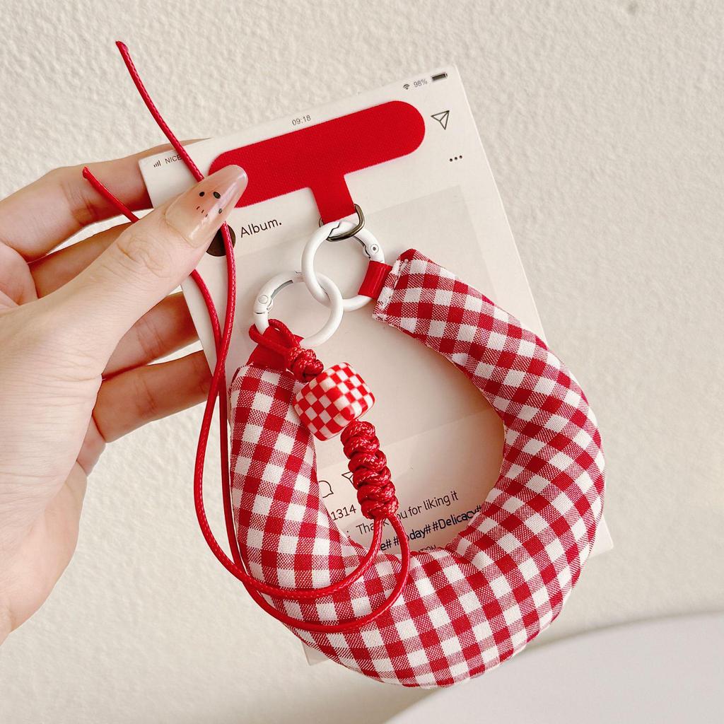Japanese & Korean Color Block Plaid Handmade C-Shaped Wrist Accessory Ornament